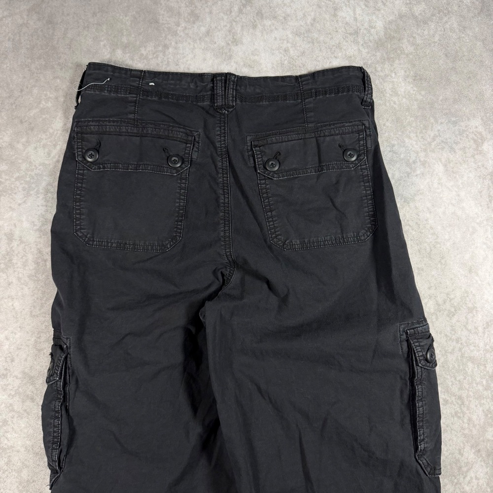 American Eagle Womens Black Cargo Pants Utility Straight Leg Size 8 Y2K Grunge - Picture 3 of 9